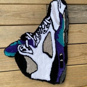 Colorful Sneaker Shaped Handmade Rug